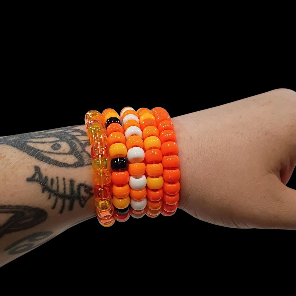 Candy Corn Crush - Kandi Bracelet - Singles - EDM Rave Festival Jewelry